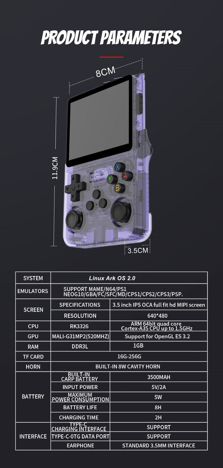 R36S Portable Handheld Retro Arcade Joystick All-in-One Gaming Console